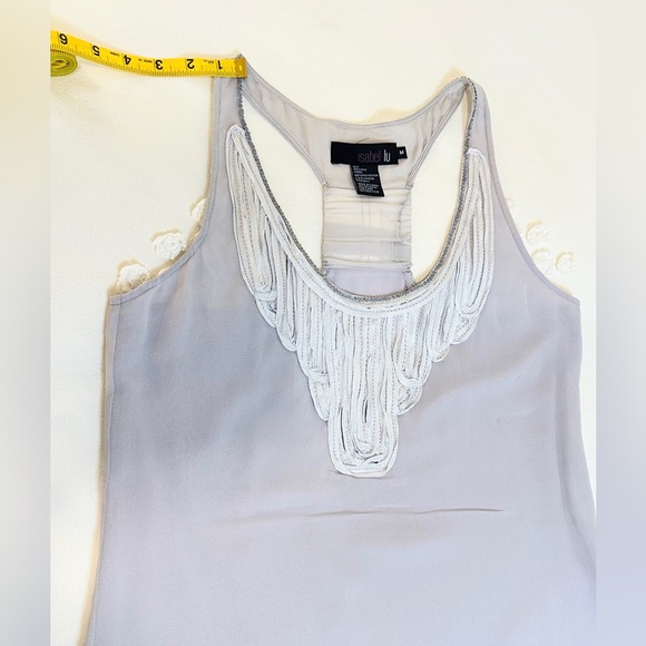 Vintage Isabel Lu Crepe Slip Mini Dress - Silver - M - Picture 9 of 10